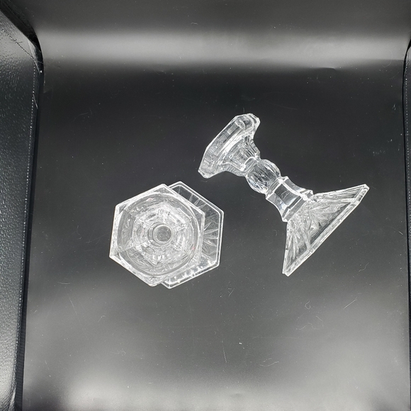 2 Shannon 24%lead Crystal Candle Holders and 1 mikasa tulip candle holder - Picture 2 of 8